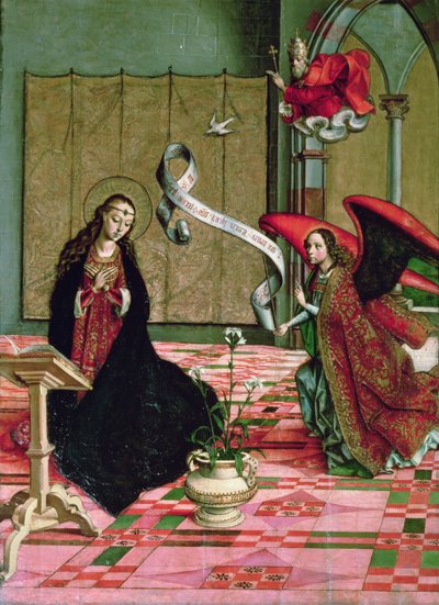 The Annunciation (detail) by Pedro Berruguete